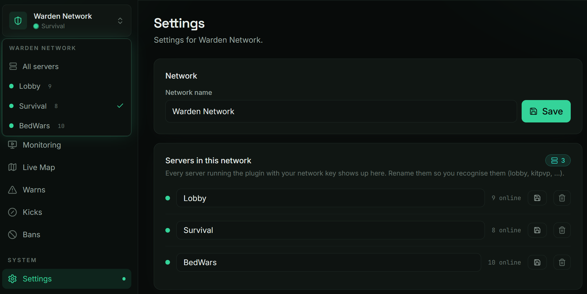 Built for networks — Warden AC dashboard